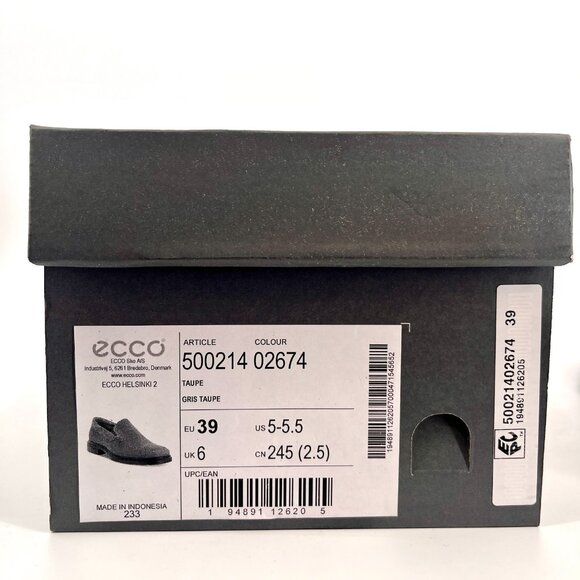 ECCO Helsinki 2 Loafer Size 5 - 5.5 Taupe Leather Dual Fit Slip-On Shoes